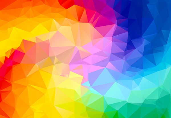 Rainbow Gradient Polygonal Swirl