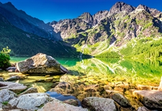 Soluppgång vid Morskie Oko, Tatras, Polen