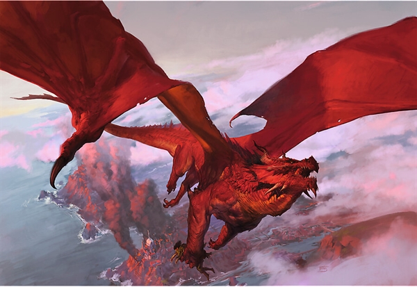 Ancient Red Dragon (Trä)