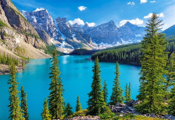 Hoppa vid Moraine Lake, Kanada