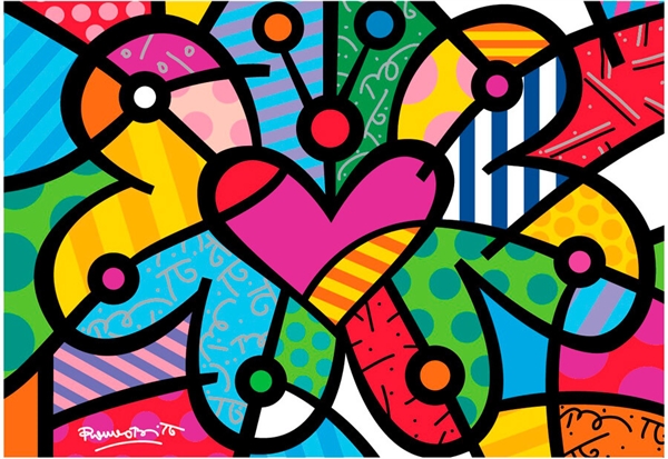 Romero Britto - Hjärtfjäril