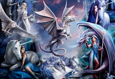 Anne Stokes - Silver Dragon Collage